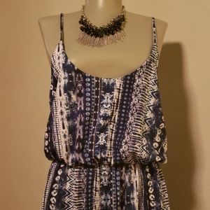 Love indigo print maxi dress. Lrg. fits12 to 14