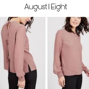 August 1 Eight Pink Mauve Tie Back Blouse. Sz M