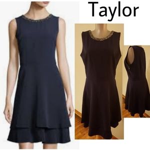 Taylor embellished fit/flare dress. Sz 8