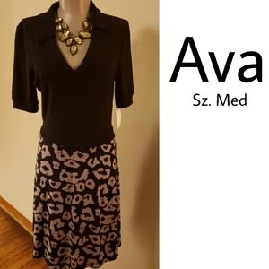 Ava blk & gry shirt/skater dress. Sz. Med