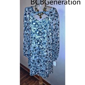 BCBGeneration green floral chiffon dress. Sz Med