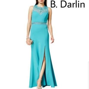 B. Darlin Rhinestone Gown Dress. Sz 3/4
