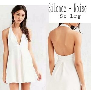 UO Silence + Noise white halter dress. Sz Lrg