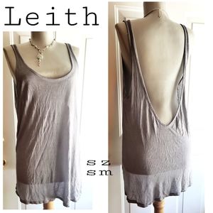 Leith gray tank top. Deep v back. Sz sm