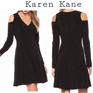 Karen Kane 4L51530 Black Cold Shoulder Fit/Flare S