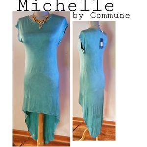 Michelle by Commune turquiose high/low dress. Sz S