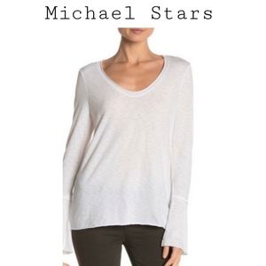 Michael Stars Soft Bell Sleeve Top. Beige. Sz OS