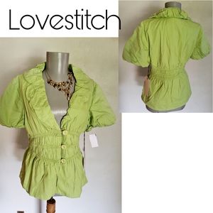 Lovestitch lime crop scrunch jacket. Sz Lrg