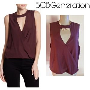 BCBGeneration Surplice V-Neck Tank Top. Sz Lrg