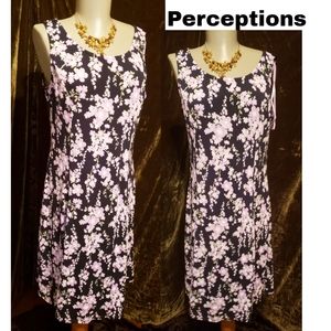 Perceptions blue/lilac floral dress. Sz Sm.