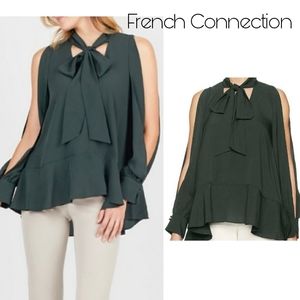 French Connection Crepe Cold Shoulder top.