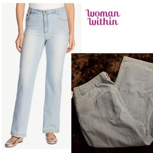 Woman Within light denim jeans. Sz 22w