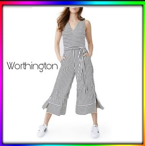Worthington blk/wht Sleeveless Jumpsuit. Sz Lrg