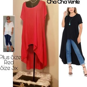 Cha Cha Venti high/low Plus Size Top 3x