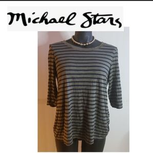 Michael Stars 3/4 crew neck striped tee. Sz Lrg