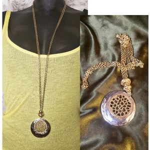 New Directions gold/silver Filigree charmed necklace. New