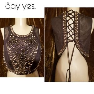 SYTTP Bolero sparkling/beaded crop top Sz 13. New