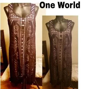 One World lace/nude dress. Sz sm