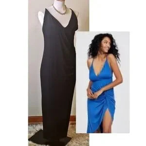 Cactus & Clover black ruched dress. Sz Large