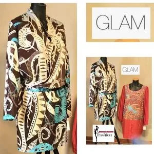 Glam boho long sleeve dress. Size Med. New