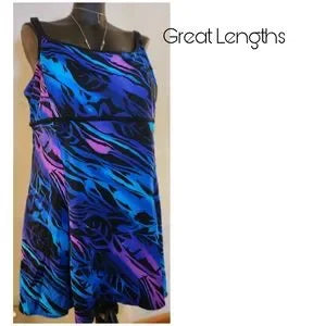 Great Lengths Hip Minimizer Swimdress. Sz 12 & 22. NEW