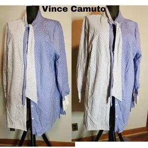 Vince Camuto pinstriped swing button down shirt. Sz XL