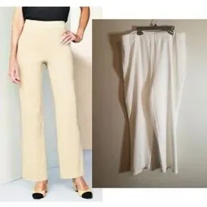 Brownstone Studio Woman's off white pull-up ponte pants. Sz 1x