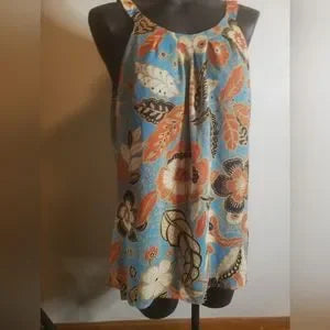 Raffaello leaf/floral print top. Sz XL