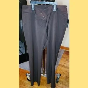 Worthington curvy fit wide waistband brown trousers. Sz 16