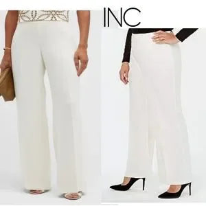 INC side zip flat front wide-leg pants. Sz 24