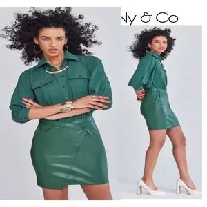 Gabrielle Union and NY & Co Colab... Kondra Faux-Leather Shirtdress. Sz Large.