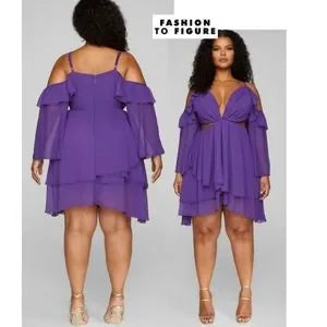 Fashion To Figure Jasmin Cld-Shldr Cutout Mini Dress - Leslie Sidora X FTF Sz 3x