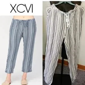 XCVI striped gauzy ankle/crop pants. Sz Med