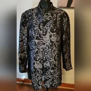 Reversible metallic evening dress jacket. Sz 18.