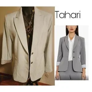 Tahari ASL Two-Button Peak-Collar Blazer. Sz 16w