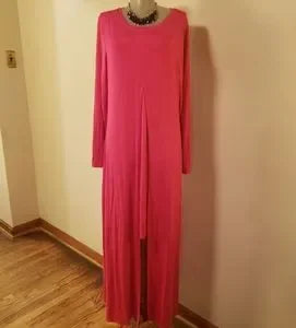 Kate & Mallory pink high low Jersey maxi. Sz Lrg