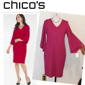 Chico Kimono-sleeve dress. Magenta
