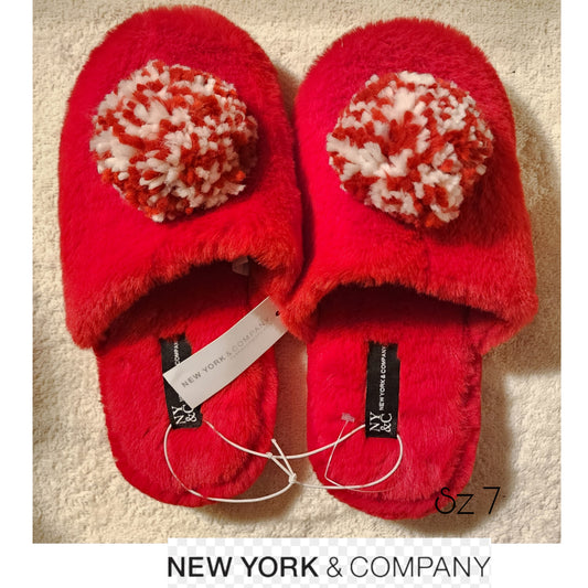 New York And Company pom pom slippers.  Sz 7.  New