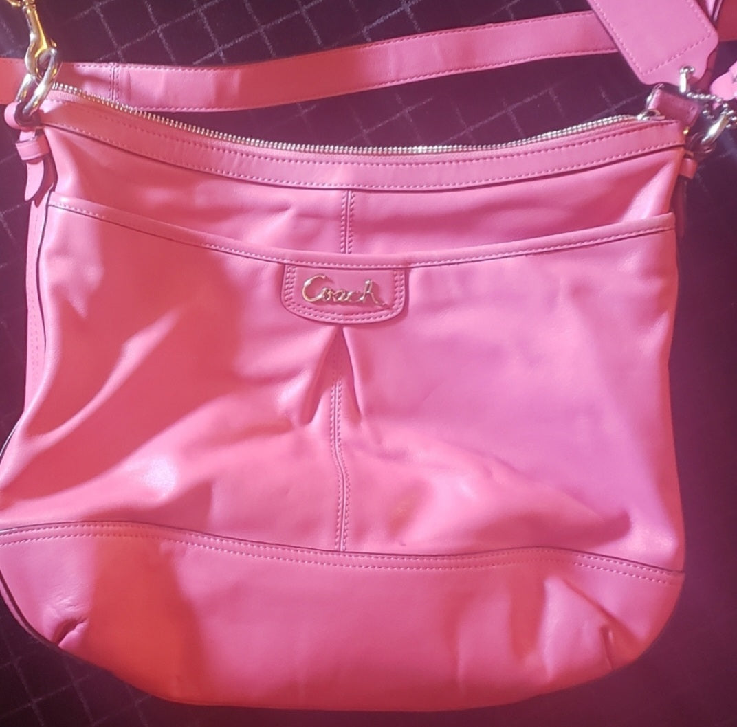 Coach pink soft leather handbag/crossbody.