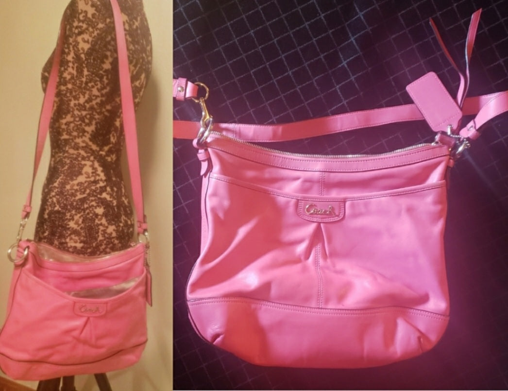 Coach pink soft leather handbag/crossbody.