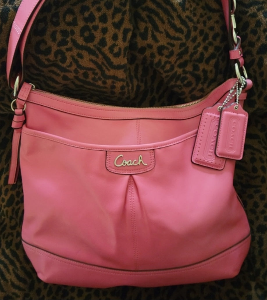 Coach pink soft leather handbag/crossbody.