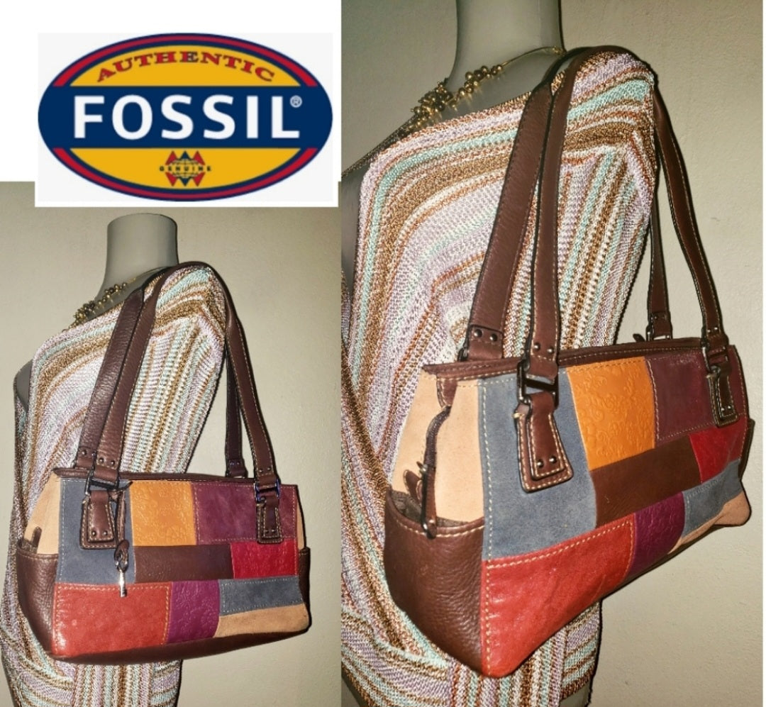 Buy Fossil ,shoulder Bag, Brown Leather, Monogram, Canvas, Shoulder Bag  Online in India - Etsy
