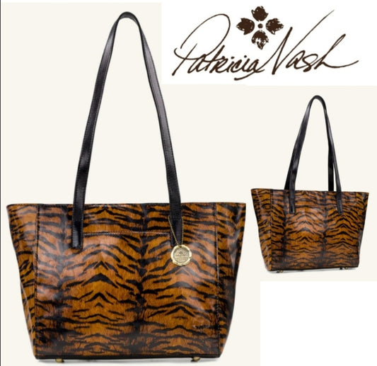 Patricia Nash Varsi Tote. The Tiger Print Collection. Beautiful large Tote.