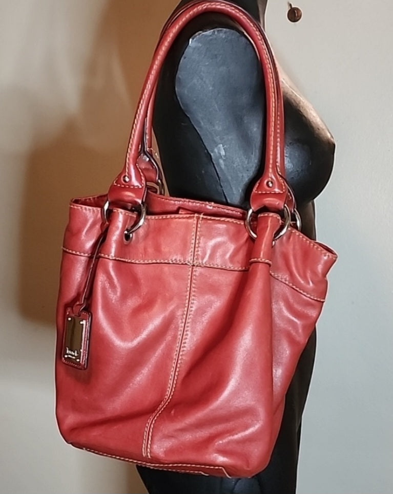 Tianello red leather handbag