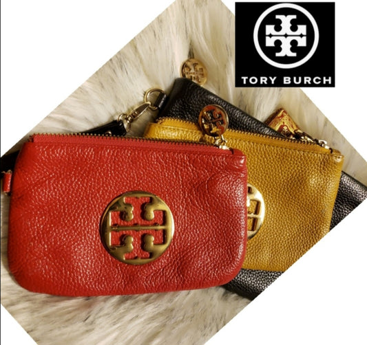 Tory Burch red lthr wristlet.