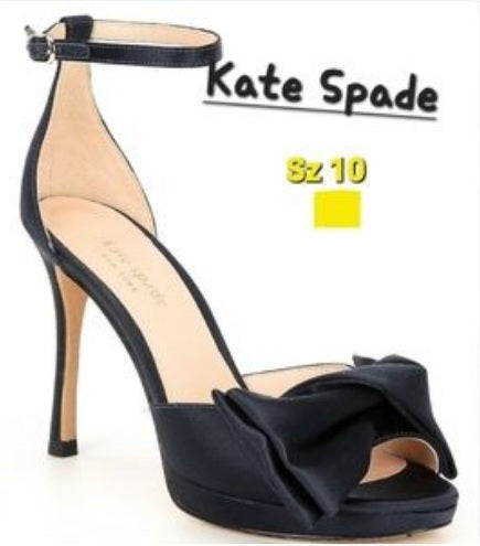 Kate Spade Bridal Bow Sandals.  Sz 10.  Org $198. **BLACK