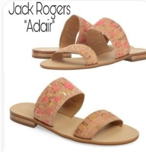 Jack Roger's "Adair" cork/pink sandals. Sz 9