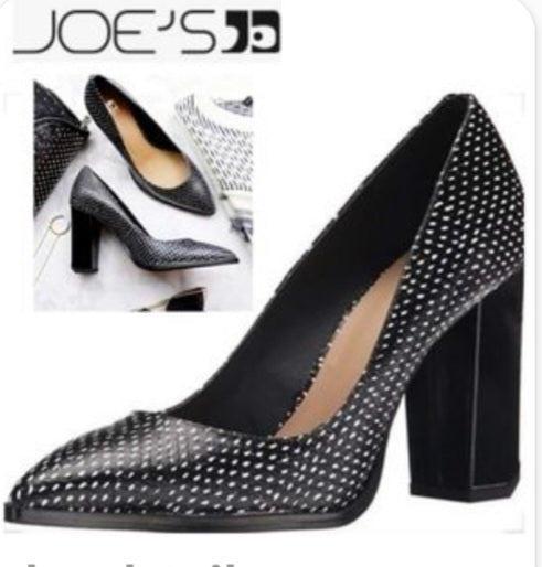 Joe's Jeans black/white pointed toe heels. Sz 9