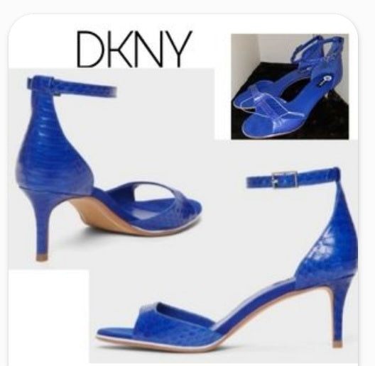 DKNY Blue Giselle Ankle Strap Sandal.  Sz 10