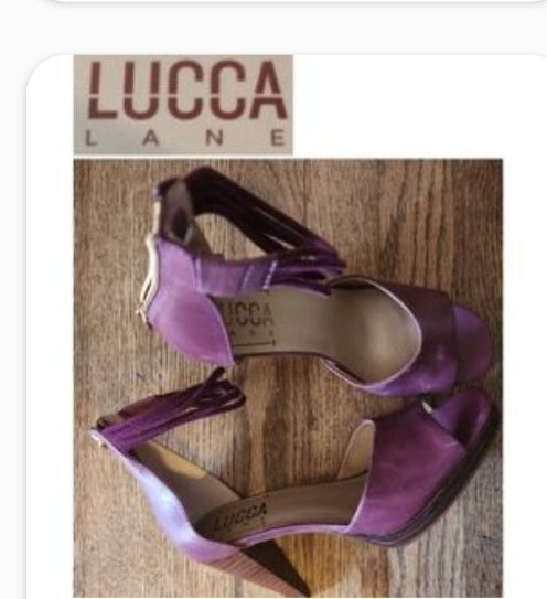 💥Deal!! Lucca Lane "Tandy" (plum) ankle strap heels.  100% Nappa leather. SZ 6